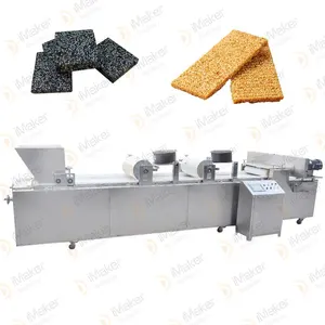 PLC control fully automatic crispy sesame peanut seeds candy bar making machine