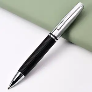2022 black silver business metal pen trading company high-end ballpoint pen wholesale