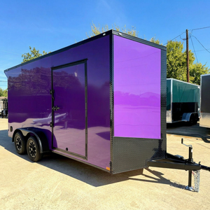 Purple Enclosed Cargo <b>Trailer</b> Tandem Axle Side Door Utility Transport Box 7x14ft 2001-3000kg - Product Image 1