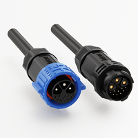 Connecteur hybride d'alimentation et de signal M25 3+9 broches 30A 300V 5A 60V IP67, ensemble étanche mâle-femelle à verrouillage par poussée
