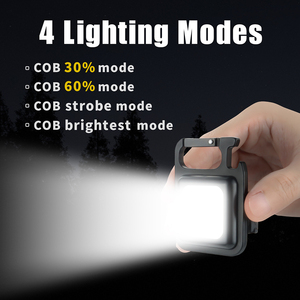 Mini USB có thể sạc lại nam châm làm việc ánh sáng không thấm nước 500mAh <span class=keywords><strong>LED</strong></span> Pocket COB <span class=keywords><strong>Keychain</strong></span> đèn pin cho đêm chạy hợp kim nhôm - Product Image 2