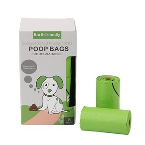 Sacs à déjections pour chiens en amidon de maïs 100% biodégradables et compostables, prêts à être expédiés, pour chats et petits animaux, imperméables, avec logo personnalisé, sacs à déjections pour animaux de compagnie - Product Image 1