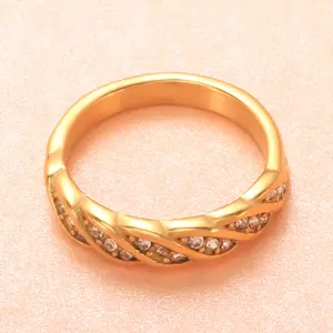 Wholesale irregular ring 18K gold-plated ring inside and outside the anti-corrosion hand jewelry gold ring