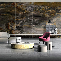 Maison de luxe 1200X2400 émaillé marbre brun brillant gris foncé carré intérieur sol salle de bain carreaux de porcelaine décoratifs