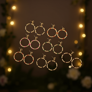 Orecchini a Cerchio Nina Acero in Acciaio Inossidabile Placcato Oro, Gioielli alla Moda per Donne, Stile da Festa - Product Image 2