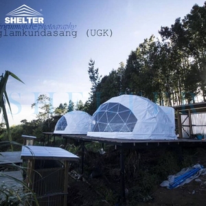 アルミニウム構造のPVC透明測地線プレハブドームハウス - Product Image 4