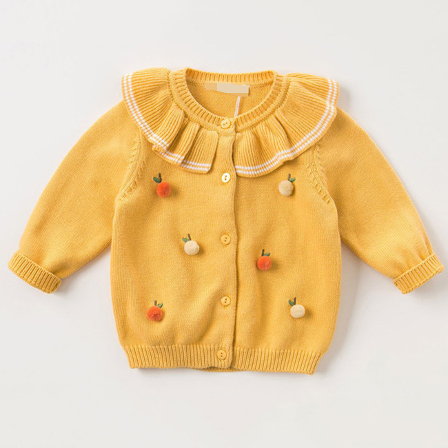 Оптовая продажа, Осенний Модный мягкий детский вязаный кардиган из чистого хлопка, пальто