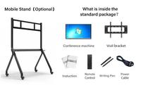 Tableau blanc interactif de 85 pouces pour l'école, écran tactile, ordinateur tout-en-un, tableau intelligent pour la classe multimédia
