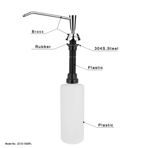 Dispenser di Sapone Liquido per Lavello - Erogatore Cromato per Piano di Lavoro e Area Lavello in Cucina - Product Image 2