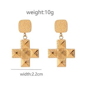 High Quality Women's Stainless Steel Hoop <b>Earrings</b> Jewelry <b>Set</b> for Party <b>Gold</b> Plated Hollow Design Waterproof - Product Image 3