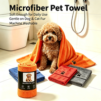 Serviette en microfibre pour animaux de compagnie, chiens et chats, ultra absorbante, séchage rapide, serviette de bain pour chien, serviette de séchage douce et moelleuse pour animaux de compagnie