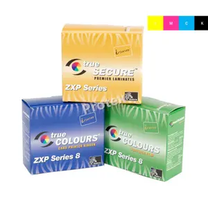 Zebra 800012-445 YMCK gerçek renk şerit ile 800012-601 ZXP serisi 8 PVC kart yazıcı için kullanılan
