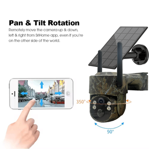 迷彩丛林 LTE 太阳能摄像头电池 AOV 24 小时工作无线户外 IP65 4G WIFI 闭路电视摄像头 SIM 卡太阳能摄像头 - Product Image 4