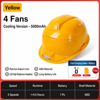 Casque de sécurité Dolnesrn AQM pour travaux en extérieur par temps chaud, avec ventilateur intégré, sans fentes, 4 points de suspension