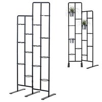 Support à plantes vertical en acier chromé classique à 13 niveaux pour intérieur/extérieur, usage domestique, balcon, patio, jardin, séparateur de pièce