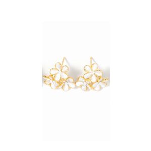 Pendientes de Moda con Diseño de Flor Blanca, Acero Inoxidable 316L, Baño de Oro PVD - Product Image 1