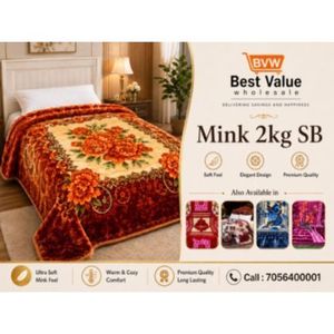 Luxury Soft <b>Warm</b> Four Seasons Raschel Mink <b>Blanket</b> 2KG 571 GSM Single Size Polyester Anti-Dust Mite Carton Pack for Home & Hotel - Product Image 1