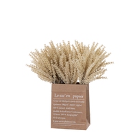 YC1091 Bunch Gandum Buatan Plastik Beige Tinggi Keseluruhan 34Cm Grosir Bunga Hias dan Tanaman