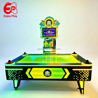Mesa de Hockey de Aire Comercial Profesional para 2-4 Jugadores, Máquina de Monedas con Múltiples Bolas y Tickets, Pantalla de 17 Pulgadas para Parques de Diversiones y Centros de Juegos
