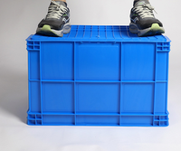 Boîte de manutention en plastique robuste empilable, caisse de manutention en plastique à parois droites, conteneur d'expédition, personnalisable en couleur