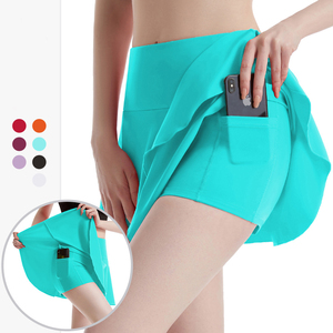 Hochwertiger Damen-Schnelltrocknungs-Tennisrocknupfhaut hautfreundlich atmungsaktiv Sportshorts Röcke mit Tasche Tenniskleidung - Product Image 1