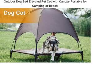 भारी बड़ा कुत्ता आउटडोर कैम्पिंग स्टील फ्रेम सांस लेने योग्य ऊंचा उठा हुआ खाट बिस्तर कुत्ता खाट चंदवा ऊंचा पालतू बिस्तर - Product Image 5