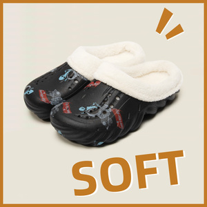 Pantoufles d'hiver en EVA pour hommes chaussures <span class=keywords><strong>de</strong></span> maison doublées en polaire thermique séchage rapide imperméable anti-glissant intérieur extérieur temps froid - Product Image 5