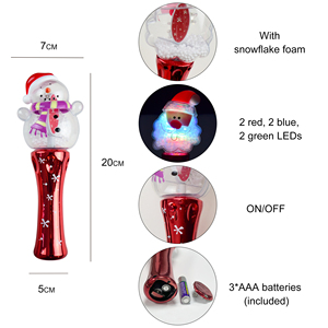 <span class=keywords><strong>LED</strong></span> <span class=keywords><strong>Light</strong></span>-up Santa Claus Wand đồ chơi cho Giáng sinh bên Kid của ma thuật quay thanh với 2rbg đèn phát sáng bông tuyết đồ chơi - Product Image 5