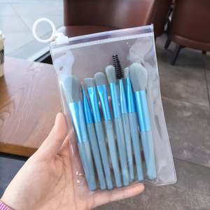 Ensemble complet de 8 pinceaux à paupières horizontaux haut de gamme, poils doux, pour surligneur, contouring et correction, utilisables avec un pinceau de rasage - Product Image 4