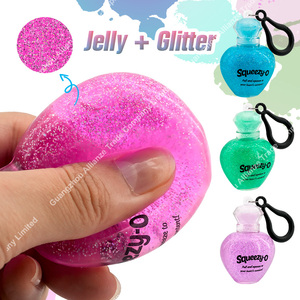 TPR Pull Crystal Sparkle Water Beads Fill Stretch Perfume Bottle Shape Creative Keychain Pendant Decoration Accessories - Product Image 6