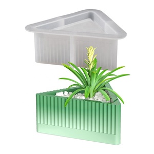 3D barato elaborado fácil fino línea Vertical superficie trigonometría forma silicona DIY resina olla jarrón vela tarro molde - Product Image 1
