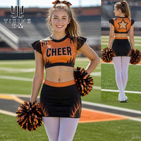Uniforme de Porristas con Degradado Ombre, Sublimación Personalizada, Venta al Por Mayor Directa de Fábrica, Muestra Gratuita, Pedido por Equipo, OEM, ODM