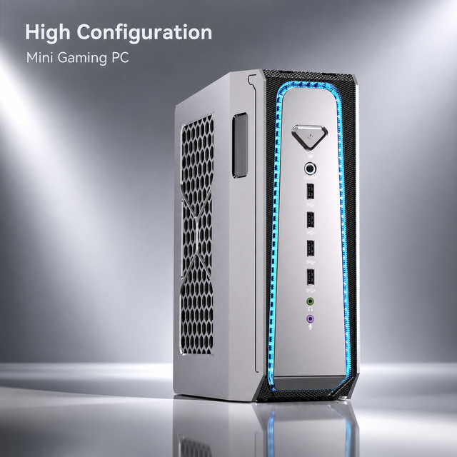 Mini PC Gaming Desktop Intel Core I5-14400F RTX 4070 12GB 64GB DDR5 RAM 1TB SSD AIO Liquid Cooling Esports 3D Rendering Minipc