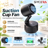 Ventilateur de bureau portable rechargeable 4000 mAh, mini ventilateur pliable avec support à ventouse, personnalisation OEM et ODM offerte