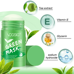 VOGSIG नाक पैच ब्लैकहैड हटानेवाला स्ट्रिप्स और मिट्टी कीचड़ हरी चाय तेल नियंत्रण सफाई मुखौटा छड़ी ठोस चेहरे का मुखौटा - Product Image 6