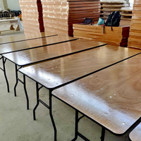 Nouvelle table rectangulaire pliable de style américain et européen de 1,8 m, Bjflamingo, table de banquet de mariage pour hôtel