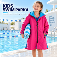 Parka de bain imperméable et coupe-vent pour enfants, doublée polaire thermique, peignoir de change pour équipes de natation et sports de plein air, OEM