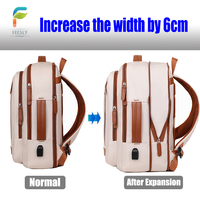 Nueva Mochila Expandible para Portátil, Gran Capacidad, Impermeable, Moderna, Varios Colores, Bolsa de Viaje para la Universidad con USB