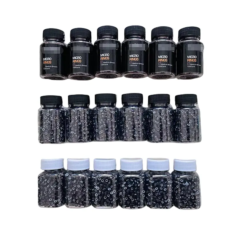 Factory Wholesale Silicone Lined Micro Rings Links Beads I Stick Tip Human Hair For Hair Extension Tools