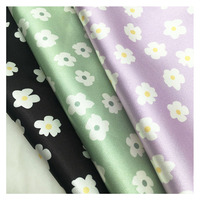 96% Polyester 4% Spandex Stretch Imité Soie Satin Floral Imprimé Tissu pour Pyjamas