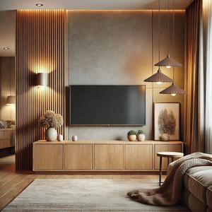 Aimsp Wooden Wall <strong>Unit</strong> Mounted <strong>Tv</strong> Stand <strong>Tv</strong> Cabinet Modern <strong>Design</strong> for Living Room Customized Furniture Set - Product Image 3