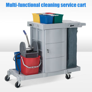 Chariot de nettoyage multifonctionnel pour restaurant et hôtel Chariot de service pour concierge avec serpillière Chariot de blanchisserie pour bar - Product Image 5