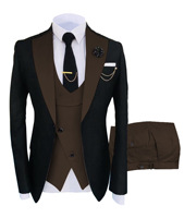 Robe classique de luxe trois pièces pour homme, grande taille, avec boutons à une rangée, coupe formelle, col en V, haute qualité