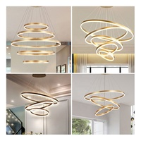 Lustre LED circulaire moderne en cristal, design nordique, produit de luxe, luminaire décoratif d'intérieur, idéal pour un salon