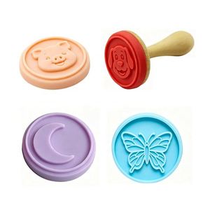 Jolies tampons à biscuits en silicone avec manche en bois, motif lapin et nuage, pour la pâtisserie, lot de 4 - Product Image 2