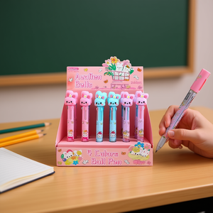 Asolien Bells 4 Color Ball Pen Pink Cute Rabbit Design Office School Supply - Product Image 2