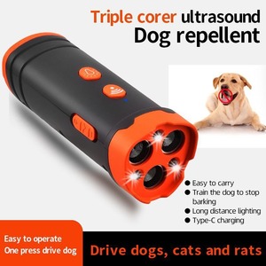 Haute puissance Rechargeable Triple Core <span class=keywords><strong>ultrasons</strong></span> chien répulsif longue Distance Anti-aboiement dispositif de formation extérieur en plastique chat - Product Image 4
