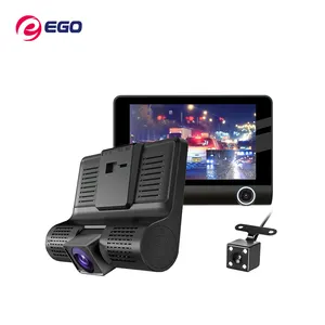 EGO Popular 4.0 Inch IPS Screen HD 1080p Night Vision Nexar Dash Cam Car DVR 3 Channel Dash Camera 3 Lens Dashcam