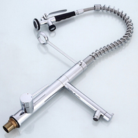 Robinet de cuisine moderne à col haut en chrome, économiseur d'eau, 3 voies, avec douchette extractible, robinet gourmet en laiton avec pulvérisateur rétractable