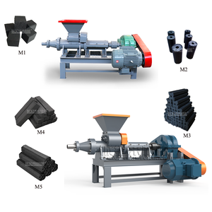 Ligne complète de machines à briquettes de charbon de coco, incluant un four de carbonisation en acier inoxydable, un broyeur, un mélangeur et un moteur AC - Product Image 5
